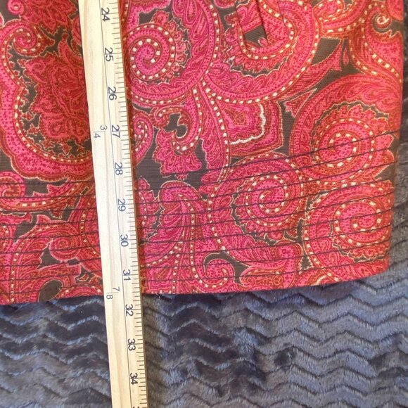 Talbots Paisley Print Button Front Jacket Blazer Red/Brown Womens size XL - Picture 7 of 8